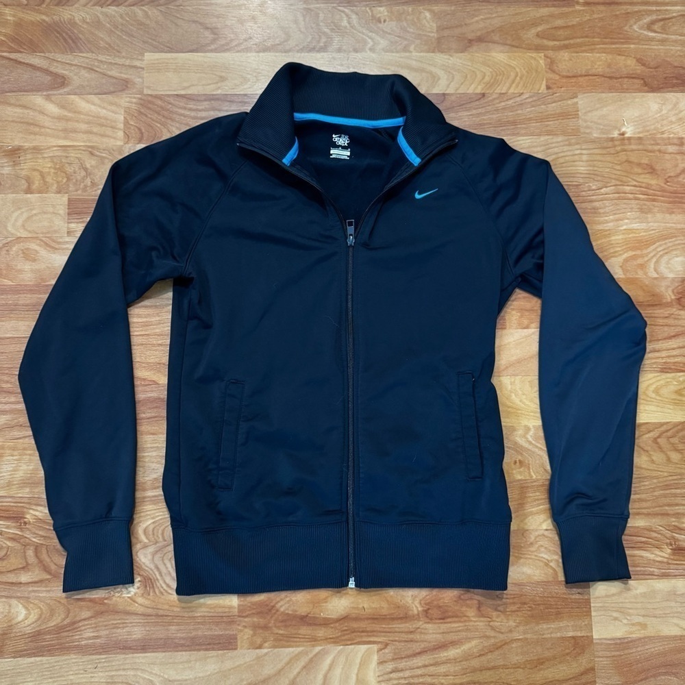 BOYS’ NIKE FULL ZIP LIGHTWEIGHT TRACK JACKET NAVY BLUE SIZE LARGE WITH POCKETS